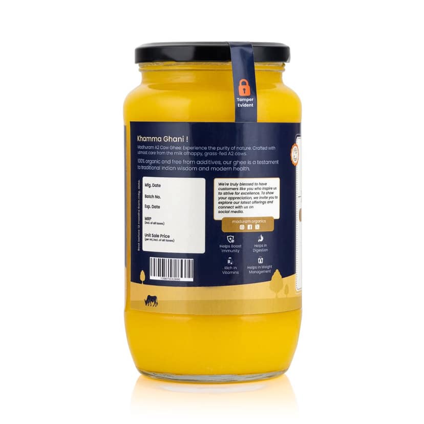 Madhuram Pure A2 Cow Desi Ghee - Traditional Bilona Method - 1 Ltr view 2