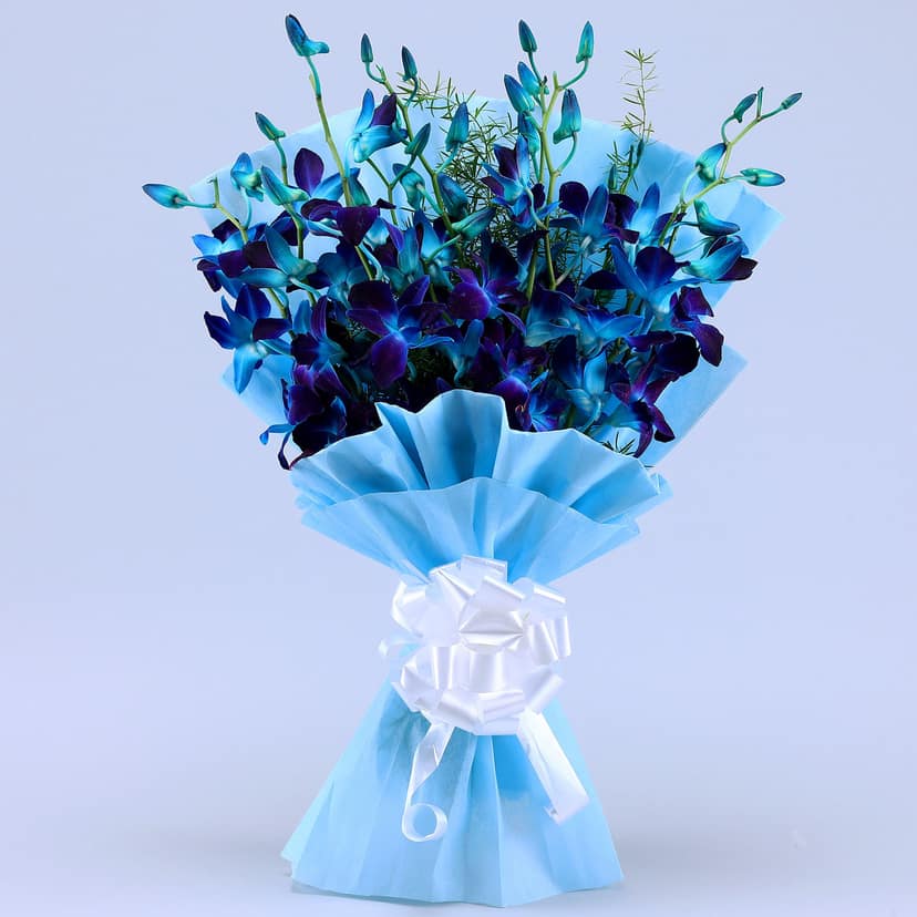 Mesmerising Blue Orchids Bouquet view 2