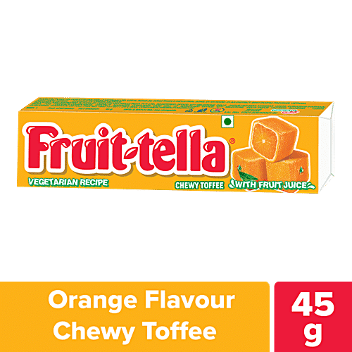 Fruittella Orange Flavour Chewy Toffee Stick 45G