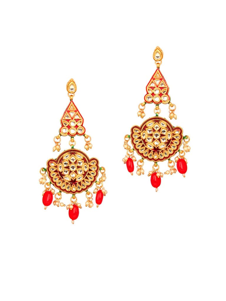 Cardinal Kundan Maroon Onyx Multicolor Minakari Gold Plated Brass Long Ranihaar Necklace Set view 2