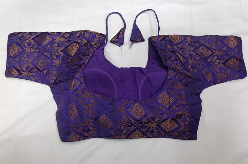 Readymade Saree Blouse | Women's Jacquard Silk Blouse | Saree Blouse For Women | Blouse For Saree | Party Wear Blouse | Wedding Blouse | Crop Top Blouse | Fancy Blouse view 2