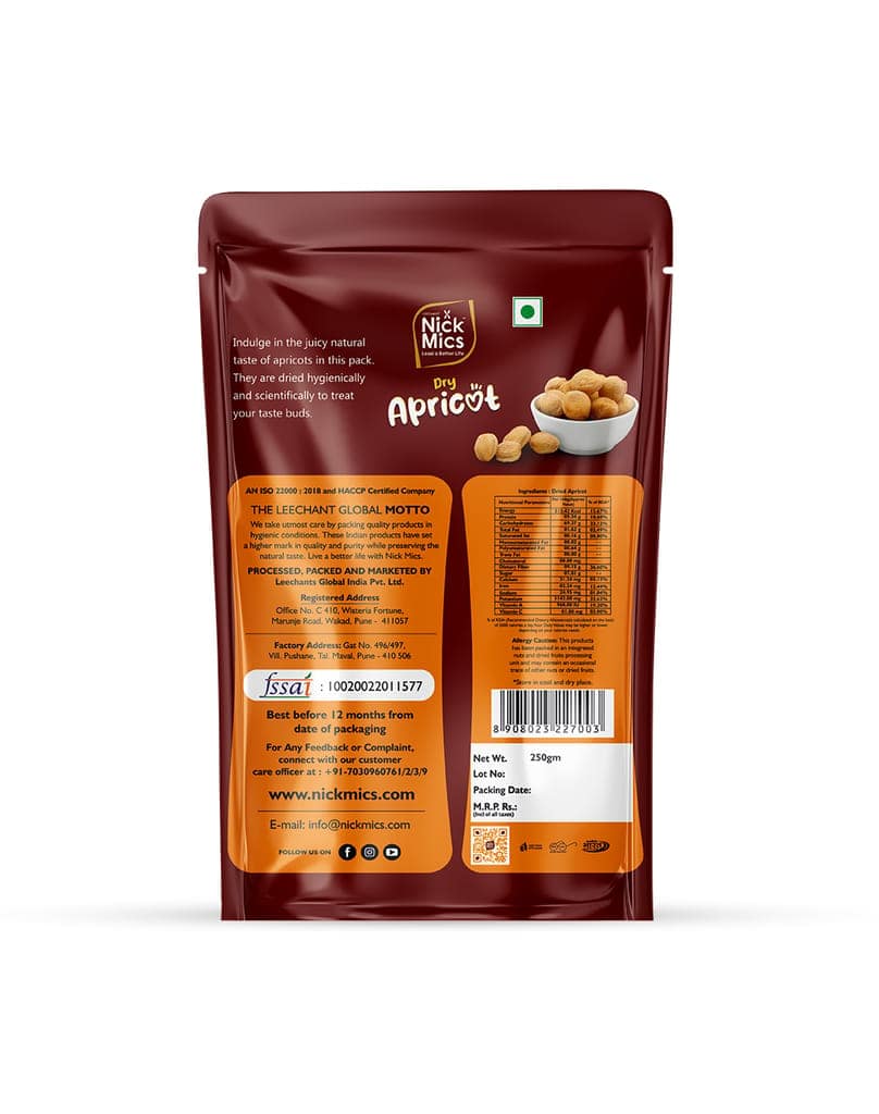 Nick mics Dried Apricot 250gm | Dry Fruits | Apricots | Apricot Dry Fruits | Dry Apricot | view 2