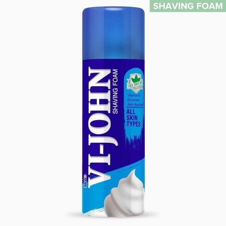 VI-JOHN All Skin Type Anti Bacterial Shaving Foam With Vitamin E & Tea Tree Oil For - 50 GM