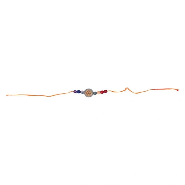 Krishna Impex Semi Precious Stone Seven Chakra Rakhi With Chakra Symbol Bracelet For Men And Women (KC01) by Krishna Impex view 2