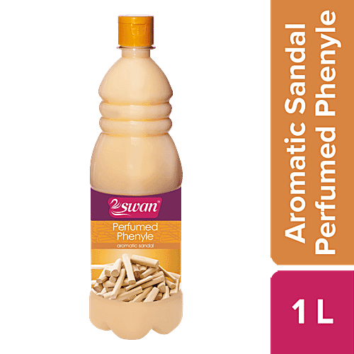 Swan Perfumed Phenyle - Floor Cleaner, Removes Tough Stains, Aromatic Sandal, 1 L Bottle