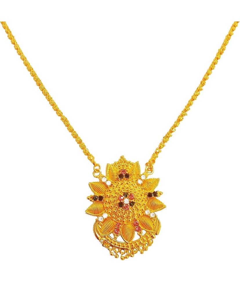 KRIMO GOLD PLATED ROYAL DESIGN MANGALSUTRA FOR WOMEN-10097 view 2