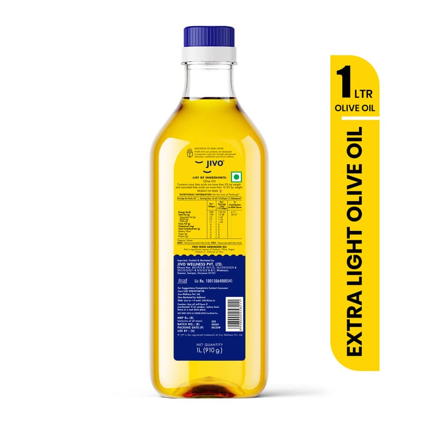 Jivo Extra Light Olive Oil 1 Litre | Recommendable for Roasting, Frying, Baking All type of Cuisines view 2