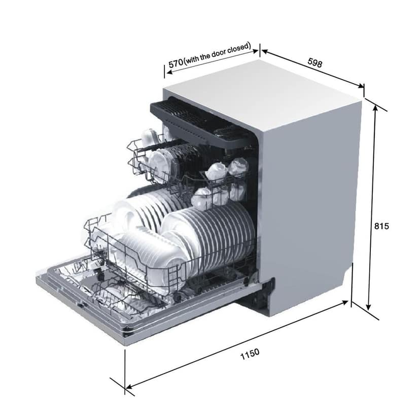 Built-in-Dishwasher 14 Place Setting SS Panel Electronic Controls (DW7721J) view 2