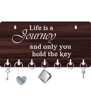 Arpita Crafts Brown Wood Key Holder - Pack of 1