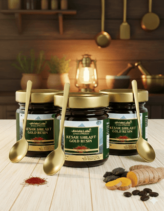 PACK OF 3 ALVISTA LABS KESAR SHILAJIT GOLD RESIN ( Each of 25gm)