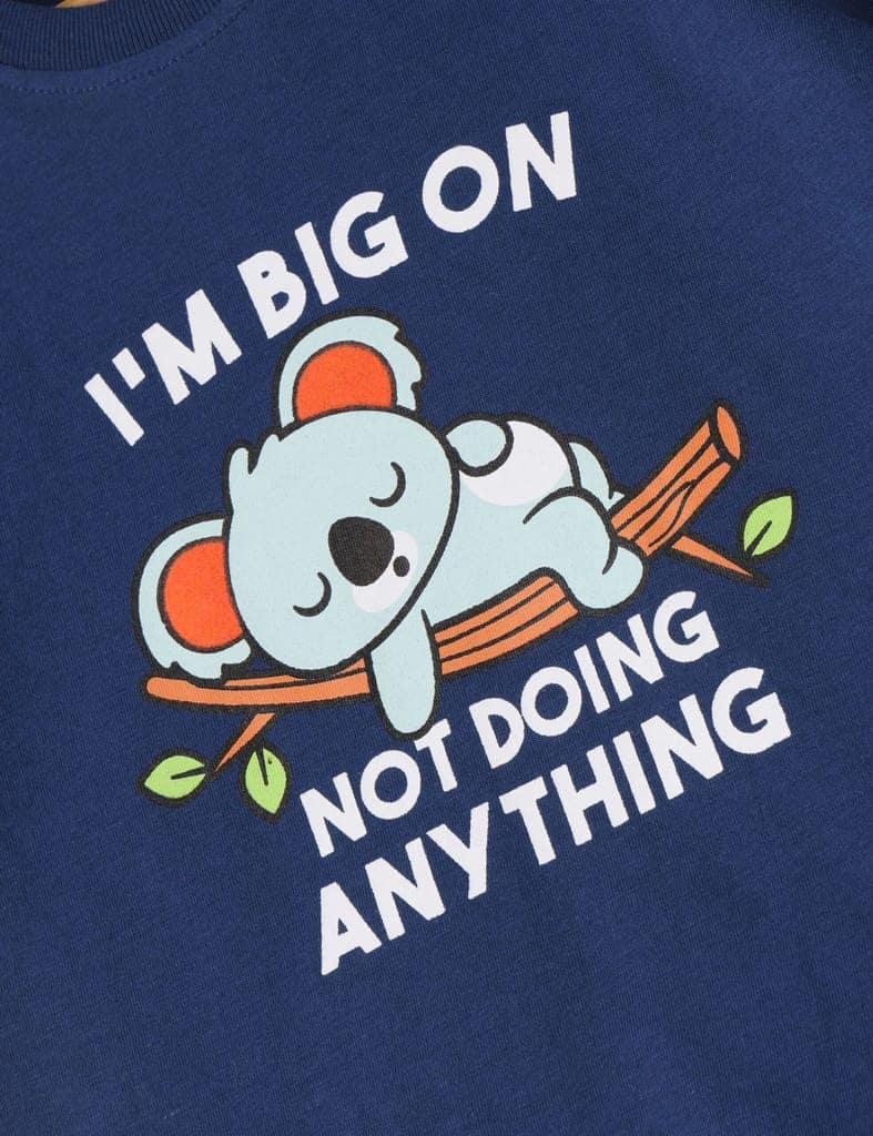 Boys T shirt Cotton Estate Blue Not Doing Anything view 2