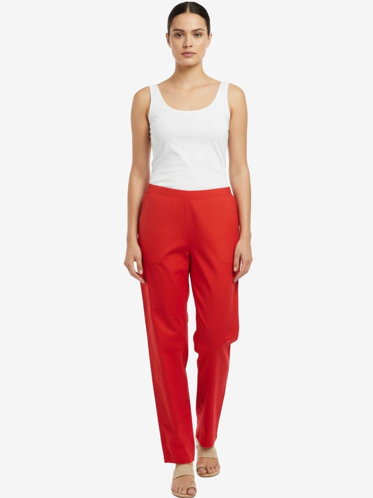 Women's Solid Cotton Trousers