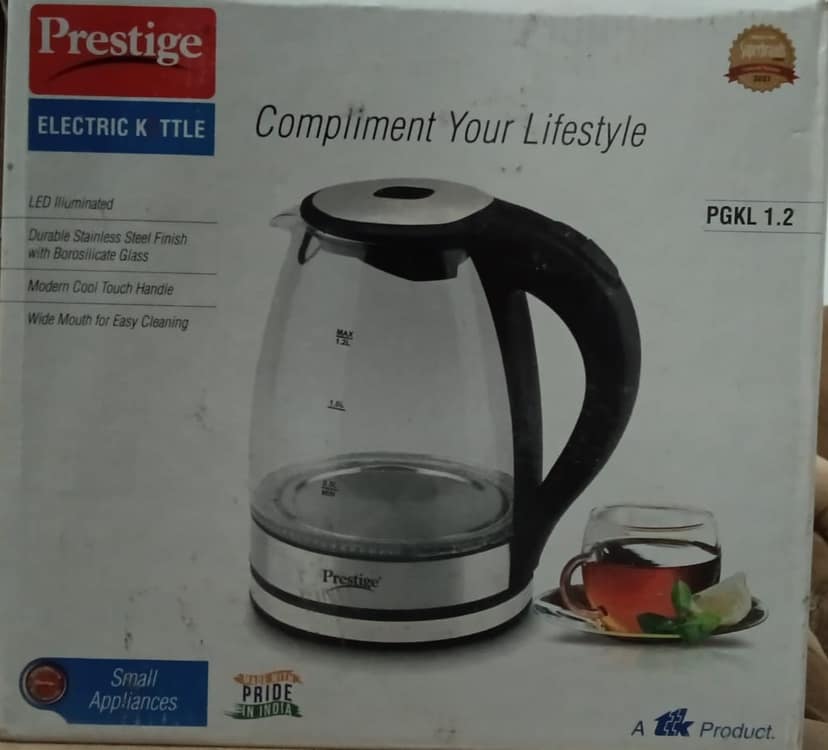 Prestige Transparent Glass Kettle view 2