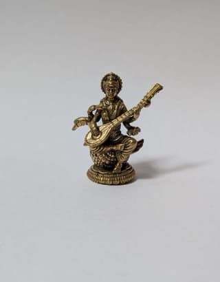 Miniature Brass Saraswati