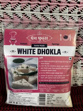 Prem Foods Instant Spongy White Dhokla Mix (200g) | Quick & Easy Preparation | Traditional Snack
