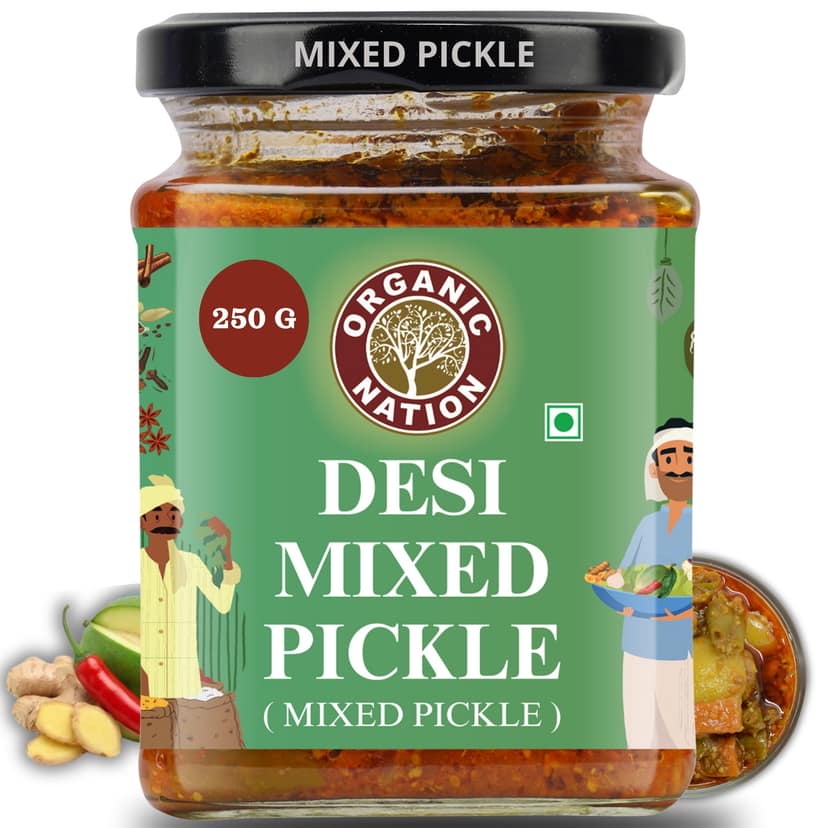 Foodsbay India Mixed Pickle | Traditional Indian Achar | Spicy & Tangy | Ready to Eat | 250 g Pack