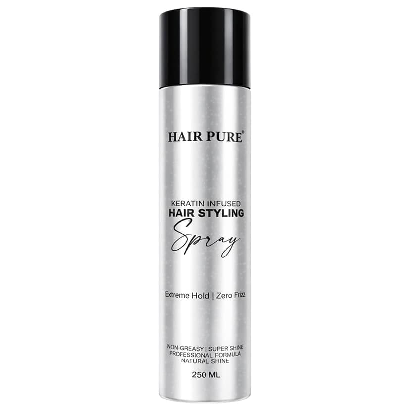 Keratin Infused Hair Styling Spray 250ml | Extreme Hold, Anti-Frizz & Natural Shine Finish