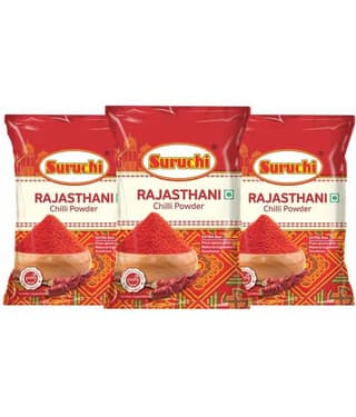 SURUCHI Rajasthani Chilli Powder 500g Each, Red Chilly (Lal Mirchi) Powder - Masala 500 gm Pack of 3