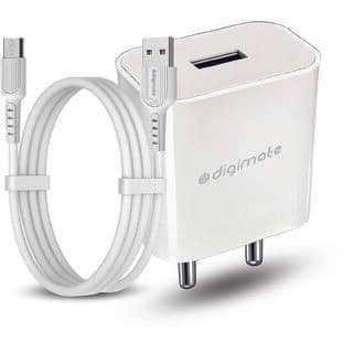 Digimate 15W Single USB Port Charger With Micro USB Cable (DG-ADP-1006, White)