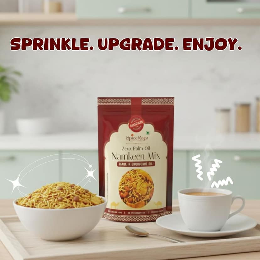 SpiceRaga Namkeen Mix Pack of 4 | No Palm Oil | Pure Groundnut Oil | No Trans Fat | Crispy & Spicy Teatime Snack | Healthy Snack | 100% Natural Ingredients | 160g Each view 2