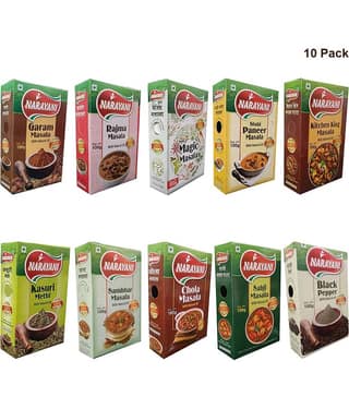 Narayani Spices Whole Spices Pack Of 10 | Garam Masala, Rajma , Black Pepper & etc. Masala 1000 gm
