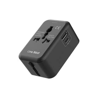One Beat Worldwide Universal Travel Adapter with Type C, USB A Ports - All-in-One, 100V-250V Plug - International Plug Adapter for Cell Phones, Tablets, Camera (Travel Adapter White)