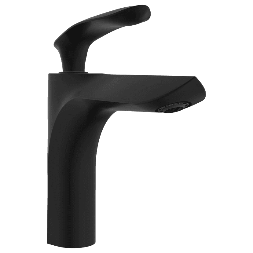 KA-MB-3127 Single Lever Basin Mixer With Braided Hoses (Table Mounted Model) (Matt Black) view 2