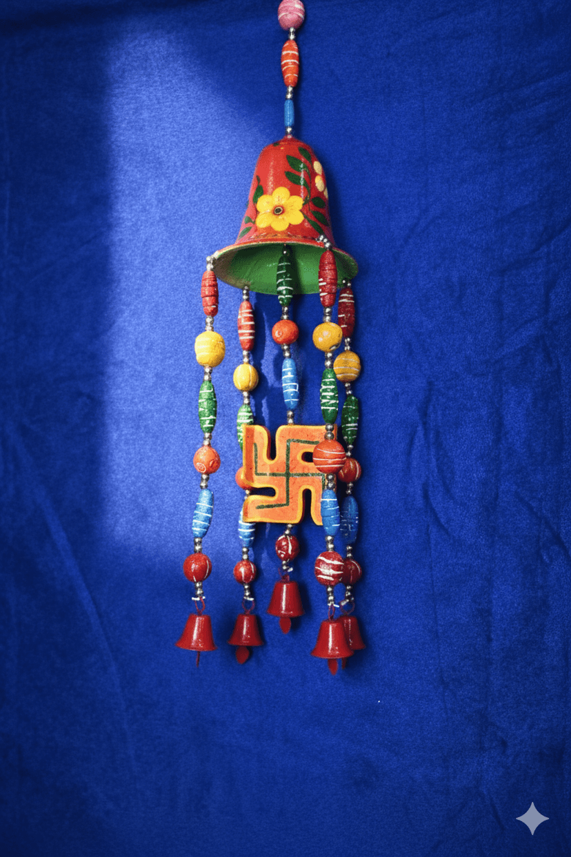 Icrafts Handmade Wooden Bell Jhumar Eco Friendly Decorative Hanging 45.72 x 45.72 x 10.16 cm view 2