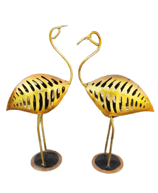 Kiran Handicrafts Graceful Crane Tea Light Holder iron Handcrafted For Living room,Office (Pack of 2 )