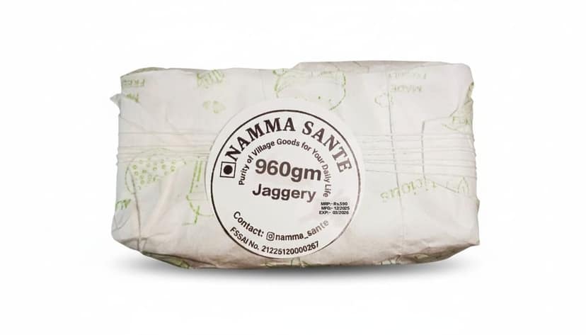 Jaggery, Gur, Bellam, Vellam 960gm view 2