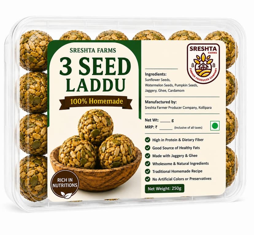 Sreshta Farms 3 Seeds Laddu - 250gm