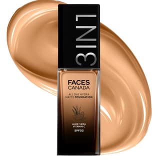 FACES CANADA All Day Hydra Matte Foundation | 3-in-1 Foundation + Moisturizer + SPF 30 | 24 HR Aloe Hydration & Vitamin C | 10HR Long Wear | Medium to High Buildable Coverage | Golden Beige 032 | 30ml FACES CANADA All Day Hydra Matte Foundation | 3-in-1
