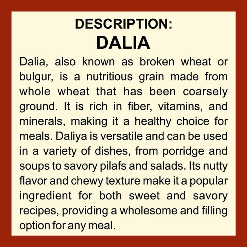 Dalia (Broken Wheat) 1 Kg by Nuh Krishi Producer Company Limited – Pure, Natural & Farm-Fresh. view 2