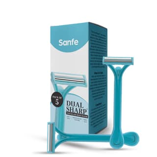 Sanfe Dual Sharp Twin Blade Body Razors (Pack of 2), Facial Hair Removal Tool
