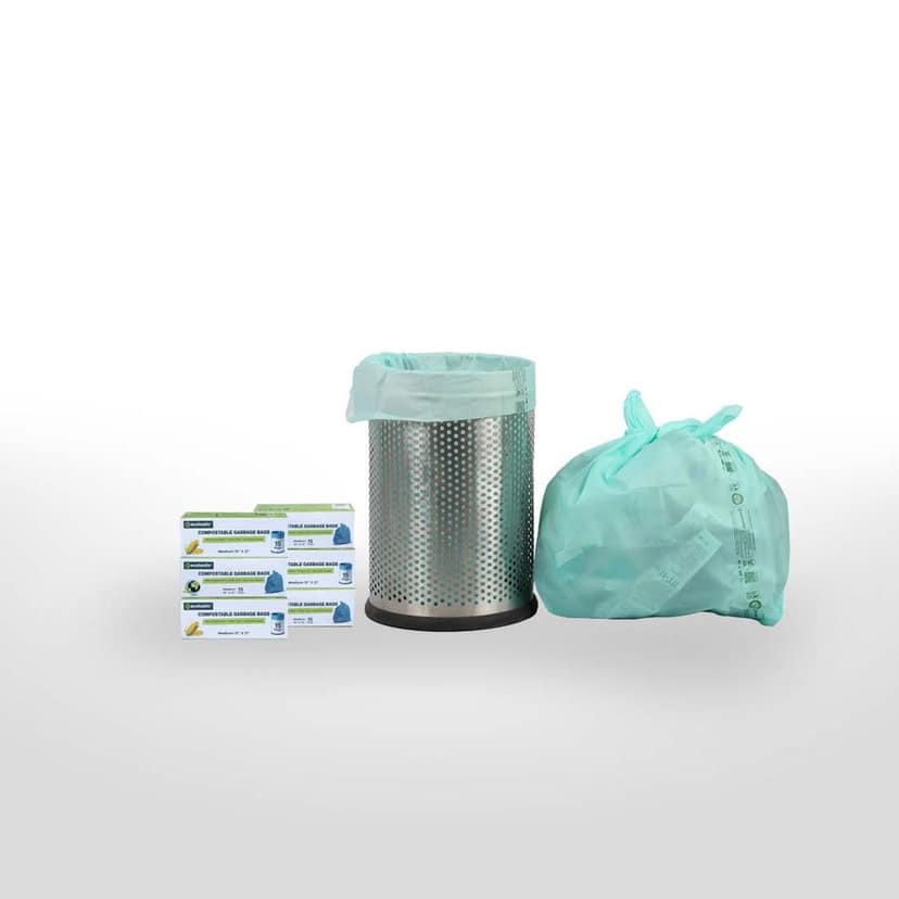 Ecolastic 100% Compostable & Eco-friendly Garbage Bags I MEDIUM (19 x 21 in.) I 90 bags I Pack of 6 I Capacity 35L I Green Colour view 2