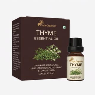 Thyme Essential Oil 15ml | Fresh spicy herbal scent | Natural decongestant | Upper Respiratory Relief | Treatment of alopecia [small patches of hair loss] | Steam inhalation, Bath, Massage oil, Mouth wash | Aromatherapy