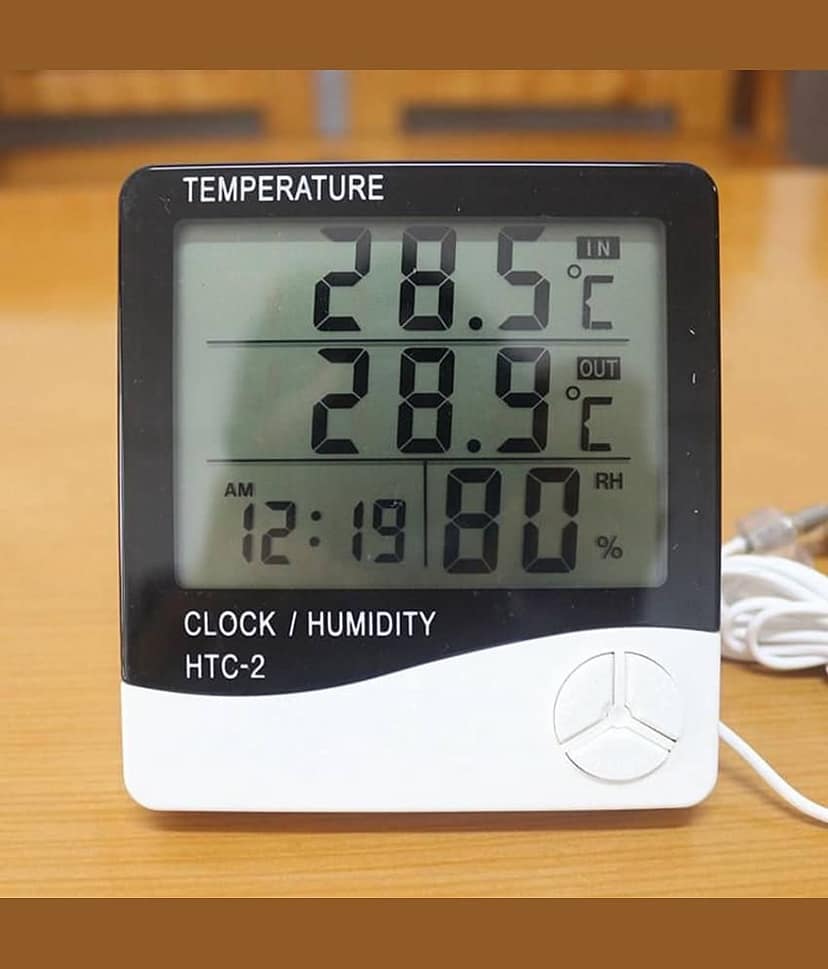 AC Atoms™ Htc-1 Digital Hygrometer Thermometer Humidity Meter With Clock view 2