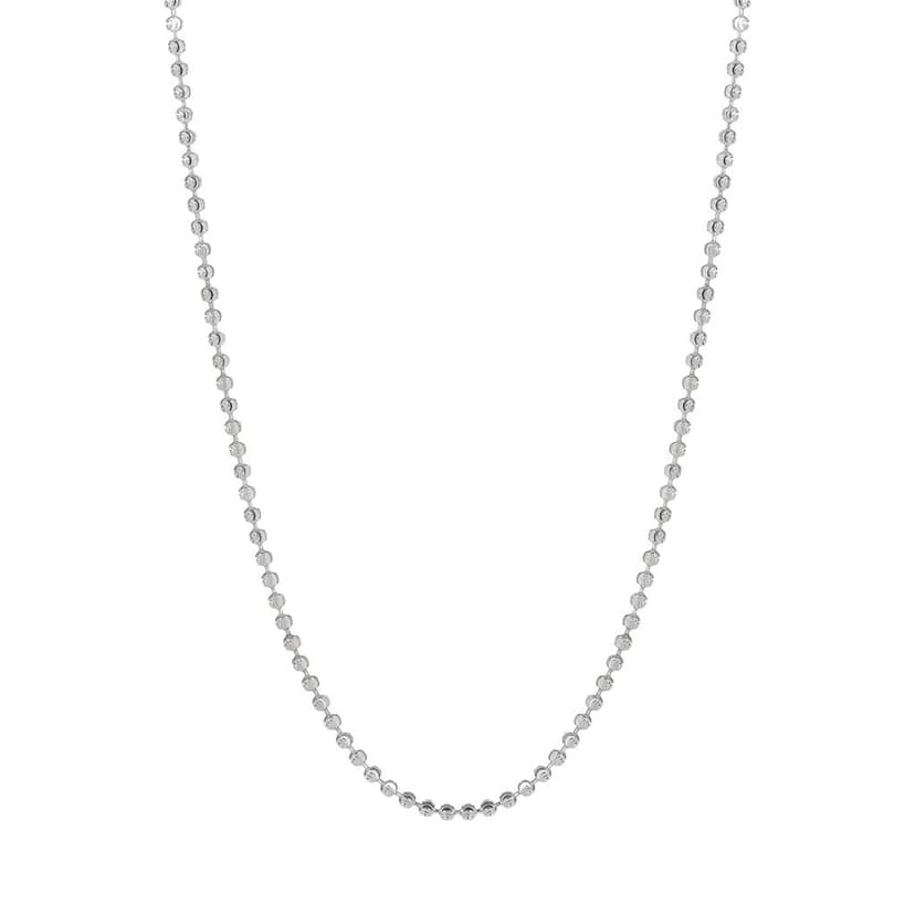 Sterling Silver Beaded Chain Necklace for Women & Men | Minimalist Lightweight Chain | Everyday Jewelry I Weight - 4.53 g