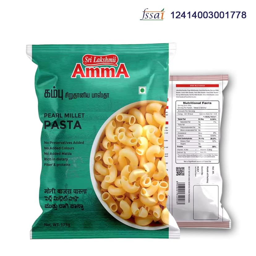 Sri Lakshmi AmmA Millet Pasta 175g | Available in 12 Variants