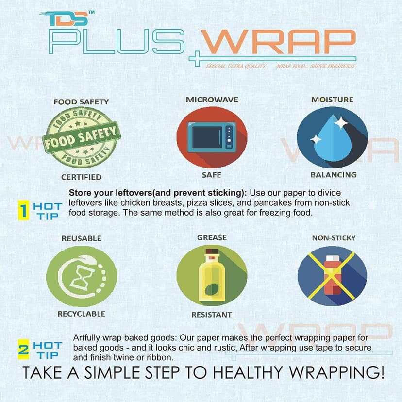 TDS PLUS WRAP 25 Meter Aluminium Foil Paper Wrap for Kitchen, Food Packing, Cooking, Baking Keeps Food Warm, Fresh, Hygienic view 2