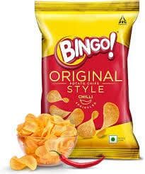 Bingo Flat Cut Spicy Potato Chips - Original Style Chilli Sprinkled, Pack For Snacks, 45 G
