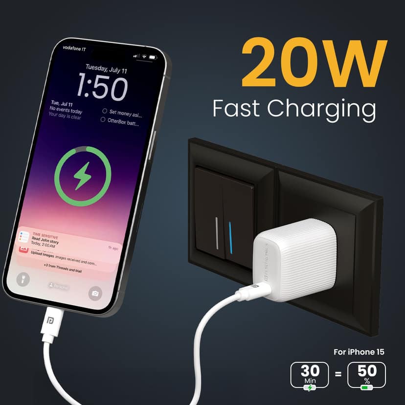 Portronics Adapto 20X Type C PD Adaptor, PPS Adaptor, Power Delivery, Best For iphone, Samsung & Other Type C Smartphones view 2