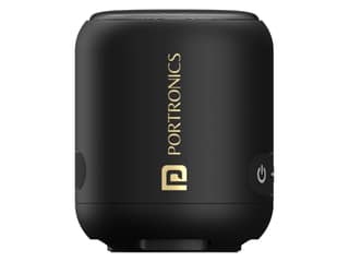 Portronics SoundDrum 1 12W TWS Portable Bluetooth Speaker with Powerful Bass, Bluetooth 5.3V, 360 Surround Sound, USB Drive in, Type C Fast Charging - Black