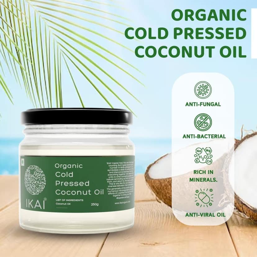 Organic Cold Pressed Coconut Oil | Wood Pressed | Cooking Oil | 250ml view 2