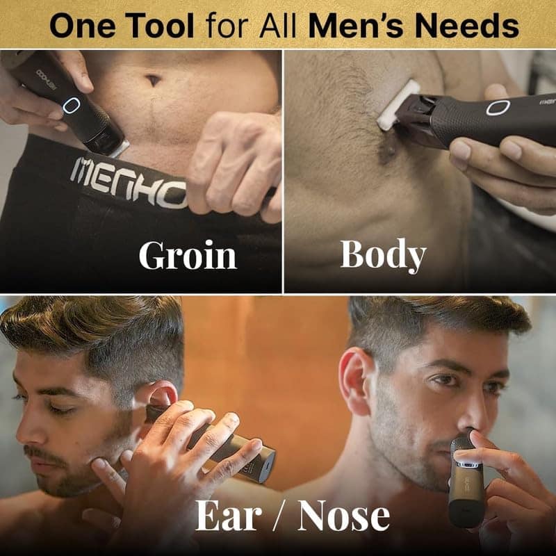 MENHOOD Ultra Trimmer for Men, All-in-One Body Groomer & Beard Groomer - 3-in-1 Body Ball Groin Nose Ear Groomer, IPX7 Waterproof, Ceramic Blade, 7000 RPM, USB-C Fast Charge, 180 Min MENHOOD Ultra Trimmer for Men, All-in-One Body Groomer & Beard Groomer view 2