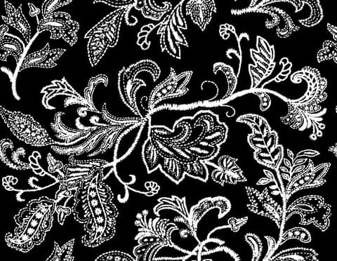 AIRWILL 100% Cotton Floral Pattern 8 Seater Rectangle Table Cover Sized, 56x95 inches (Black,White, Pack of 1) view 2