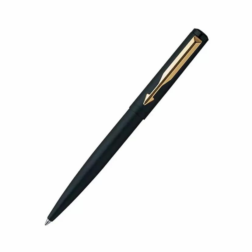 Parker Vector Matte Black Gold Plated GT Ball Pen (Blue) view 2