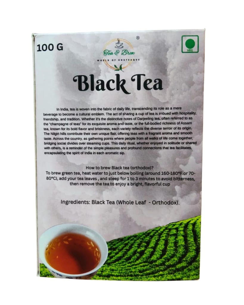 Tea & Brew | Black Tea | Whole Leaf | Orthodox Tea | 100g Box | Pack of 1 view 2