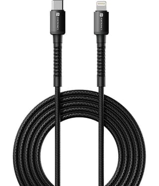 Portronics Black 3A Lightning Cable 2 Meter