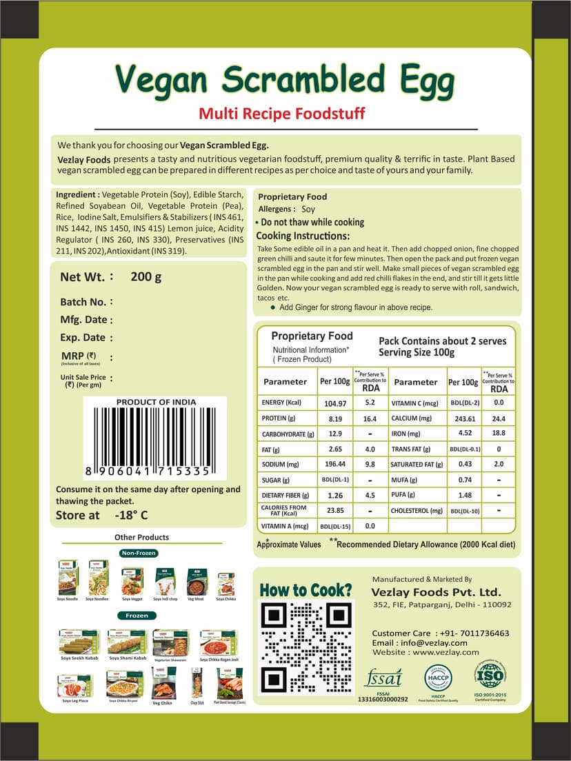 Vezlay Vegan Scrambled Egg, 200 gm view 2